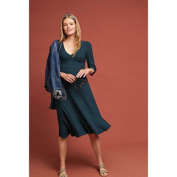 ANTHROPOLOGIE MAEVE FLORES STRIPED DRESS by MAEVE SMALL - Picture 14 of 15